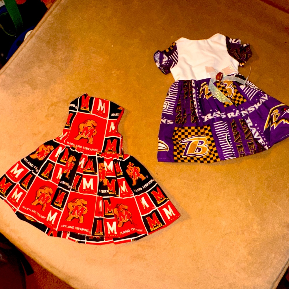 Washington Redskins & Baltimore Ravens Cheerleader Dresses for American Girl 18”